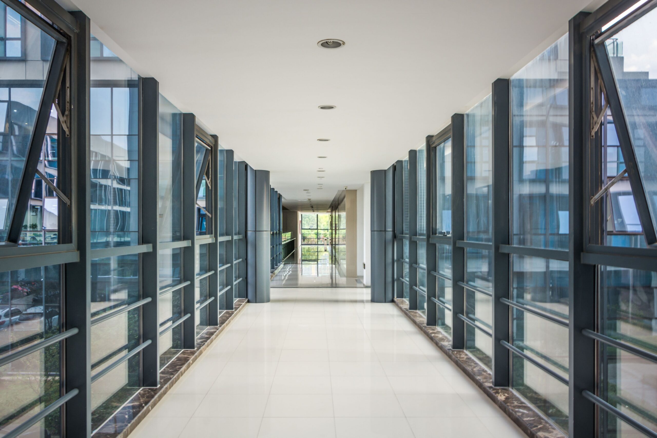 hallway with windows